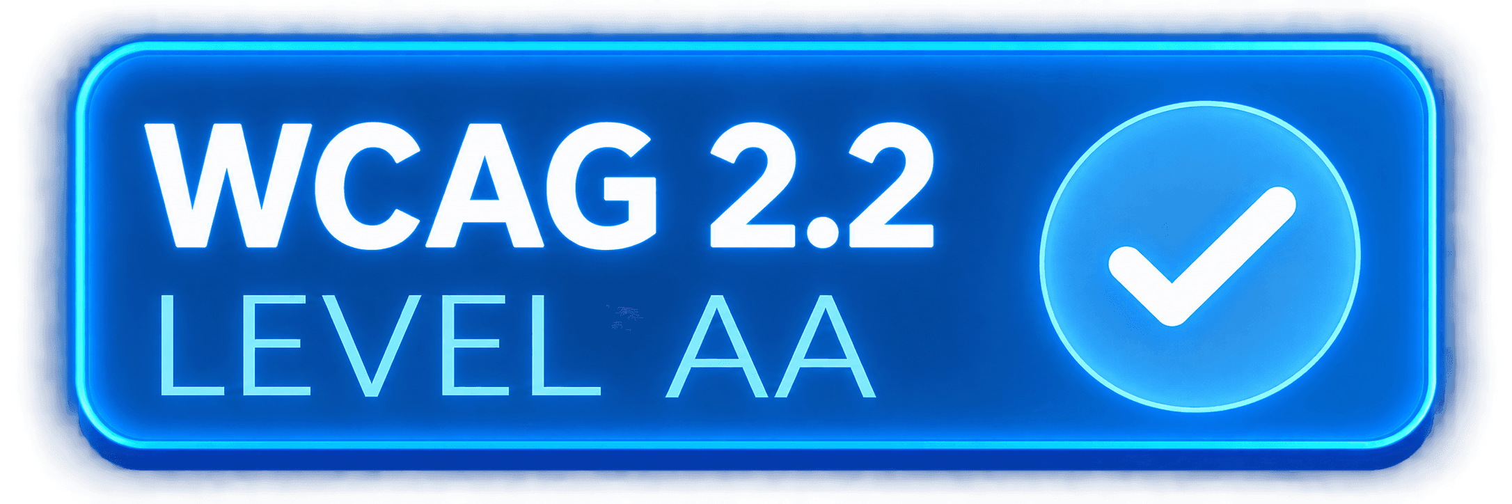WCAG 2.2 Level AA web accessibility compliance badge