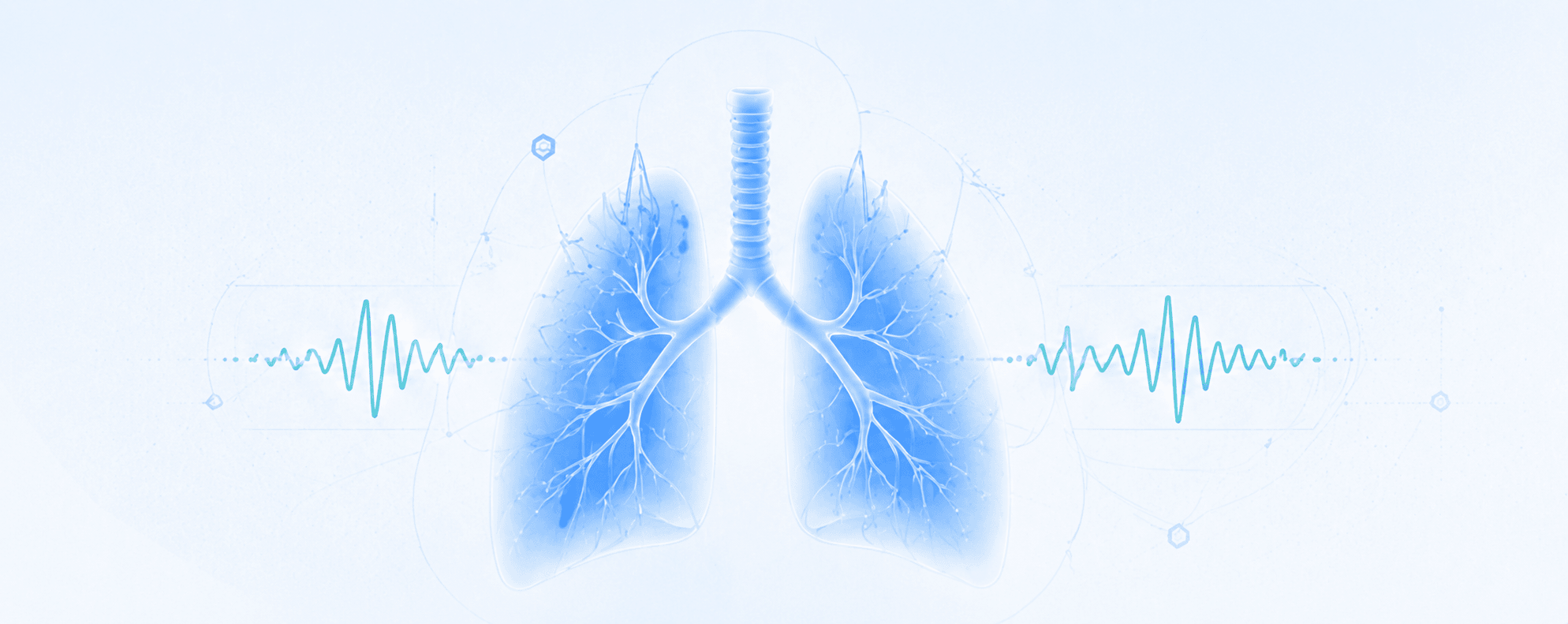 Blue lung illustration representing Kylunghealth respiratory screening technology